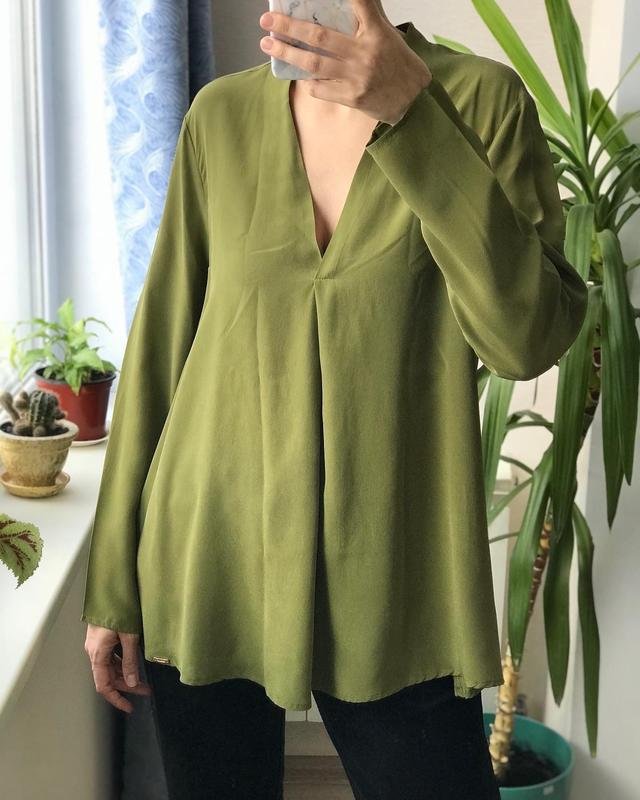 Женская COS Блуза Зелёная Шелк 36 / S / 44