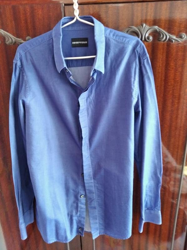 Homme Emporio Armani Chemise Violet Coton 38 / M /