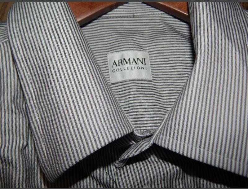 Мужской Armani Collezioni Рубашка Серый 38 / M /