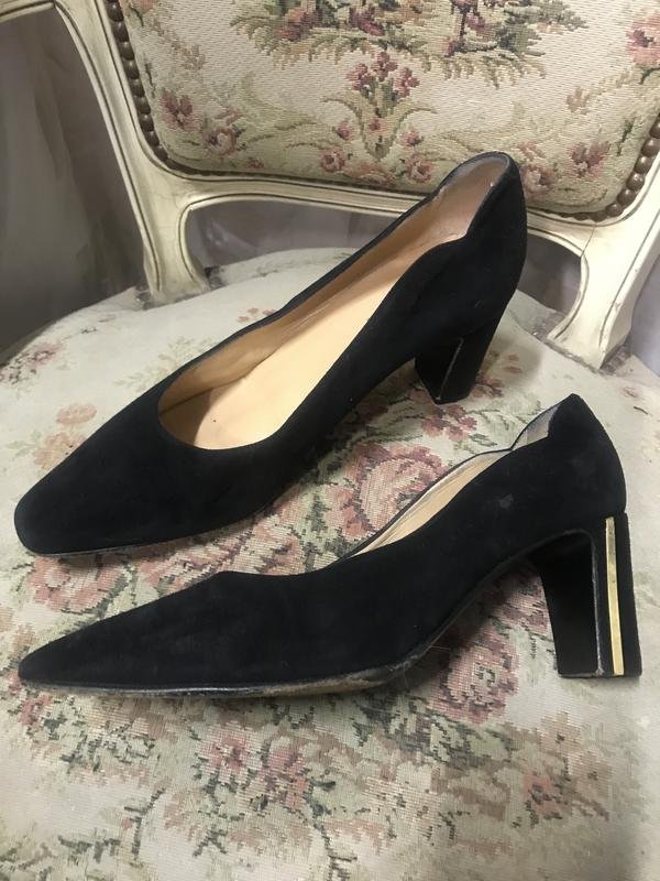 Damen Ballin Absätze Schwarz Wildleder 39.5