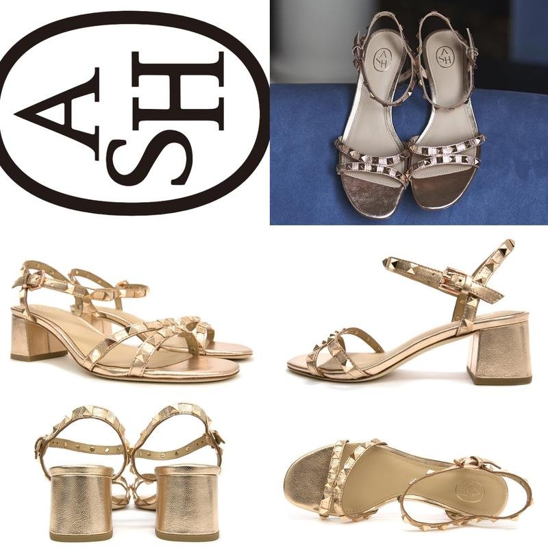 Women Ash Heels Gold Leather 40