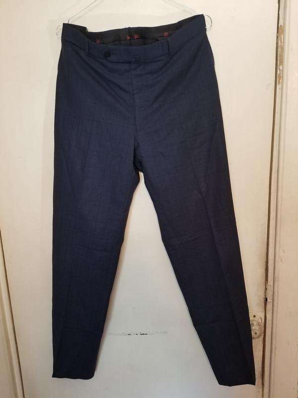 Men Isaia Napoli Trousers Navy Wool 33 / L / 48