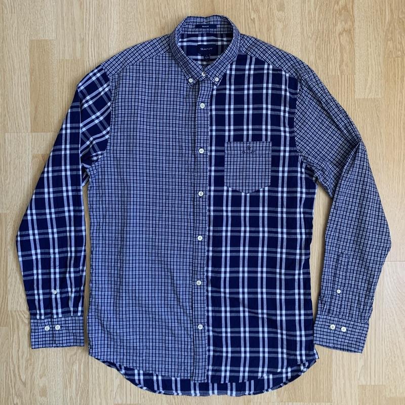 Uomo Gant Camicia Blu Navy Cotone 40 /L / 48