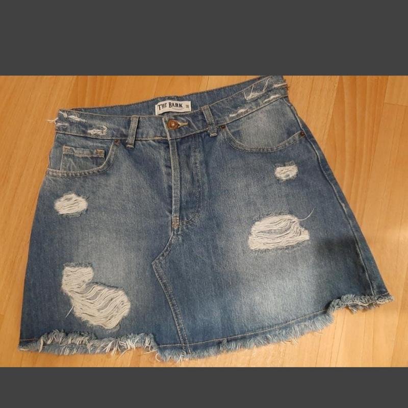 Women Barker Skirt Blue Denim S
