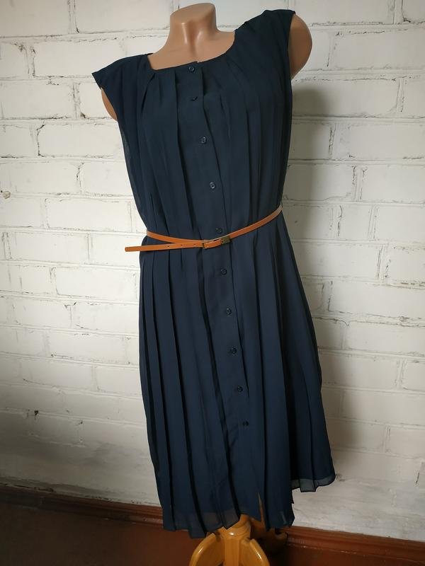 Damen Jaeger Kleid Marineblau Polyester 38 / M /